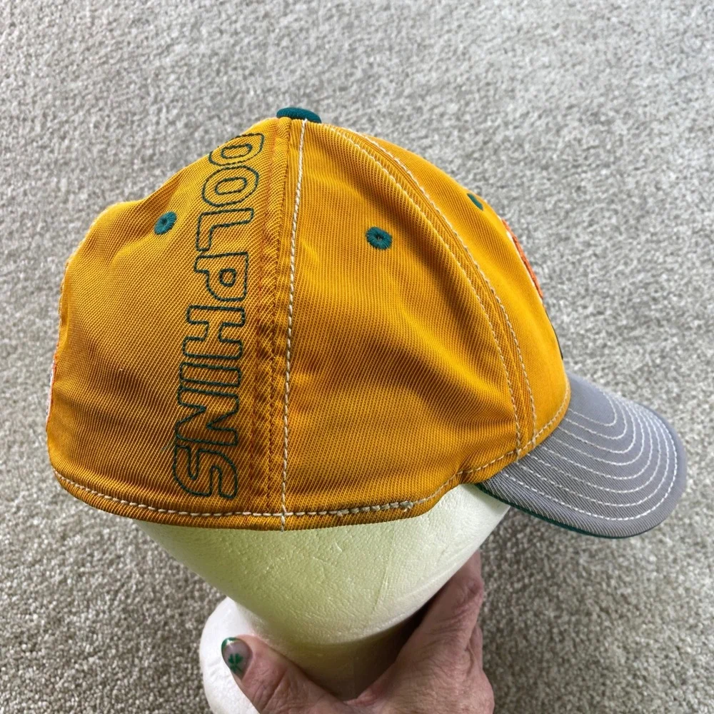 Reebok Miami‎ Dolphins Hat Mens OSFA Orange NFL Equipment Onfield Fitted Cap